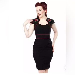 Hell Bunny Vixen Hibiscus pin up vintage style retro dress size M